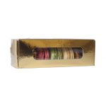 O cutie de eleganță la Cofetăria Parisielle: 6 macarons fine, colorate, cu aromă delicată — rasfăț sublim în fiecare mușcătură.